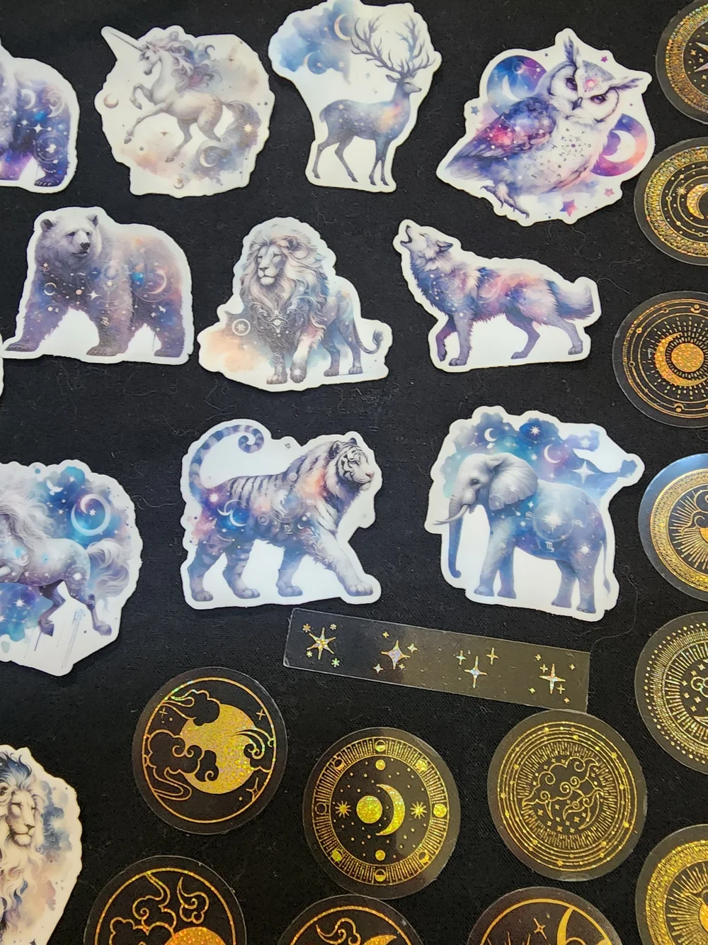 50 Assorted Animal & Celestial Stickers